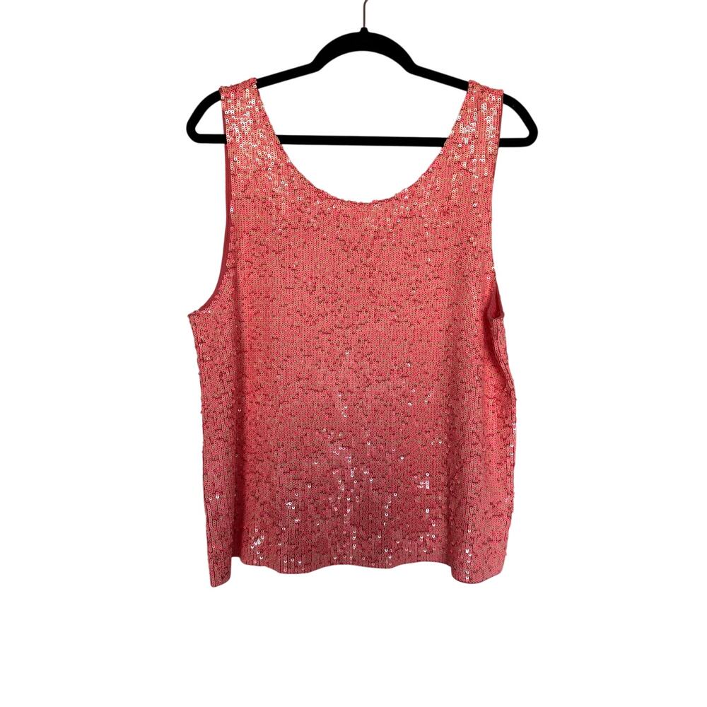 J. Crew Heathered Sequined Tank Top in Medium Orange Peach, XL